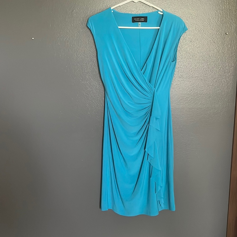 Blue v cut dress